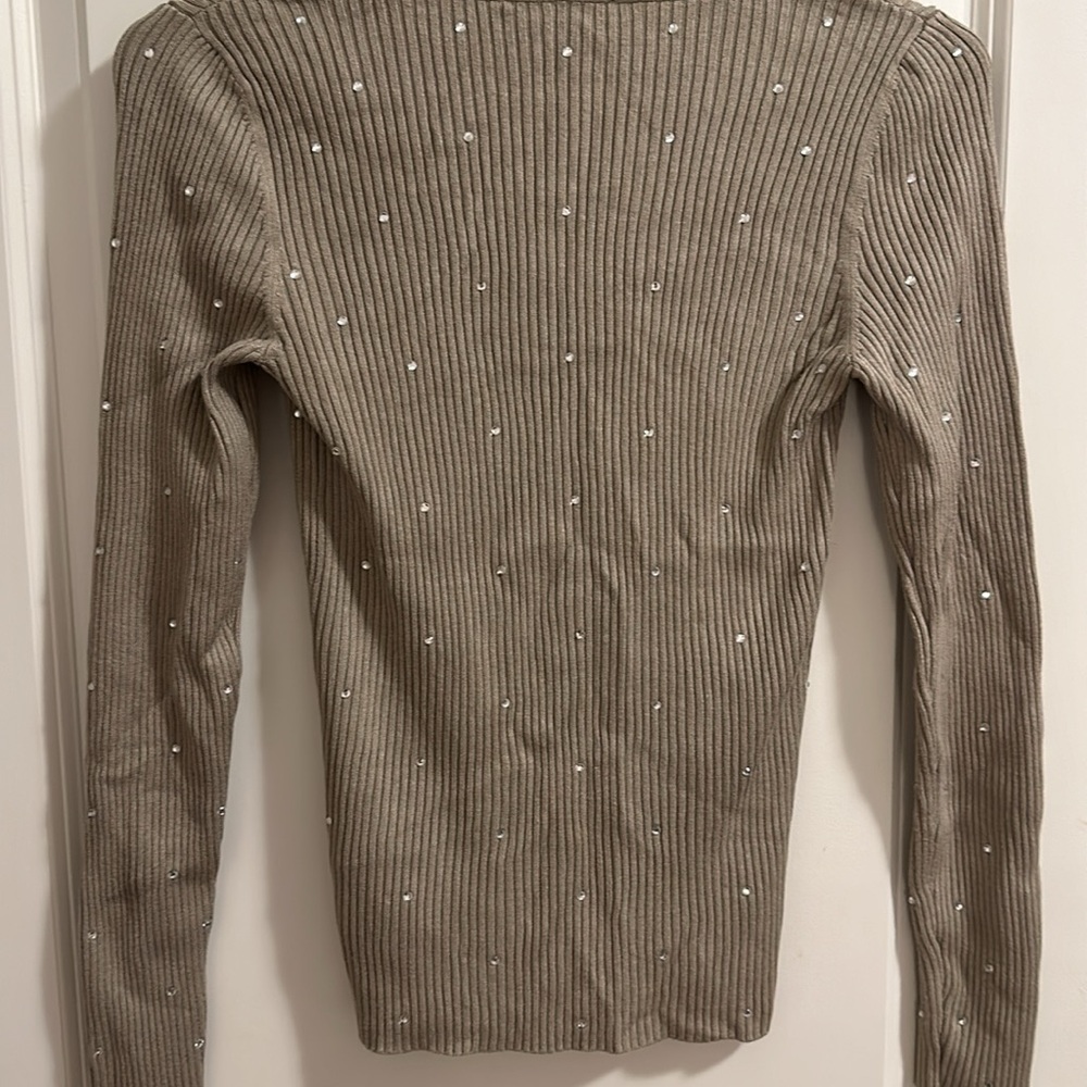Express Rhinestone V-Neck Sweater - Picture 4 of 4